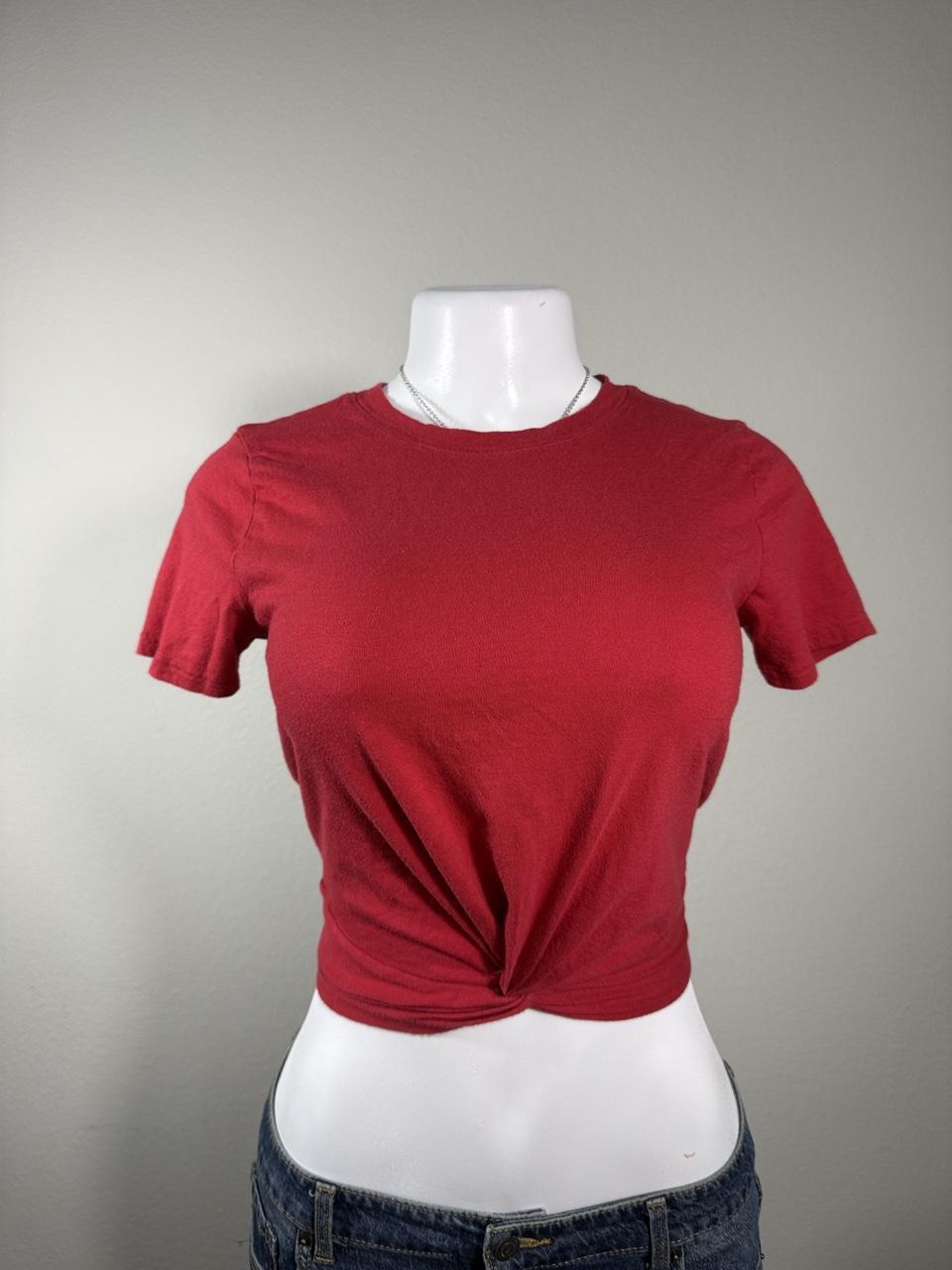 Y2K Hollister Red Twist Front Baby Tee
