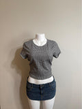 🖤 Y2K American Eagle Gingham Baby Tee 🖤