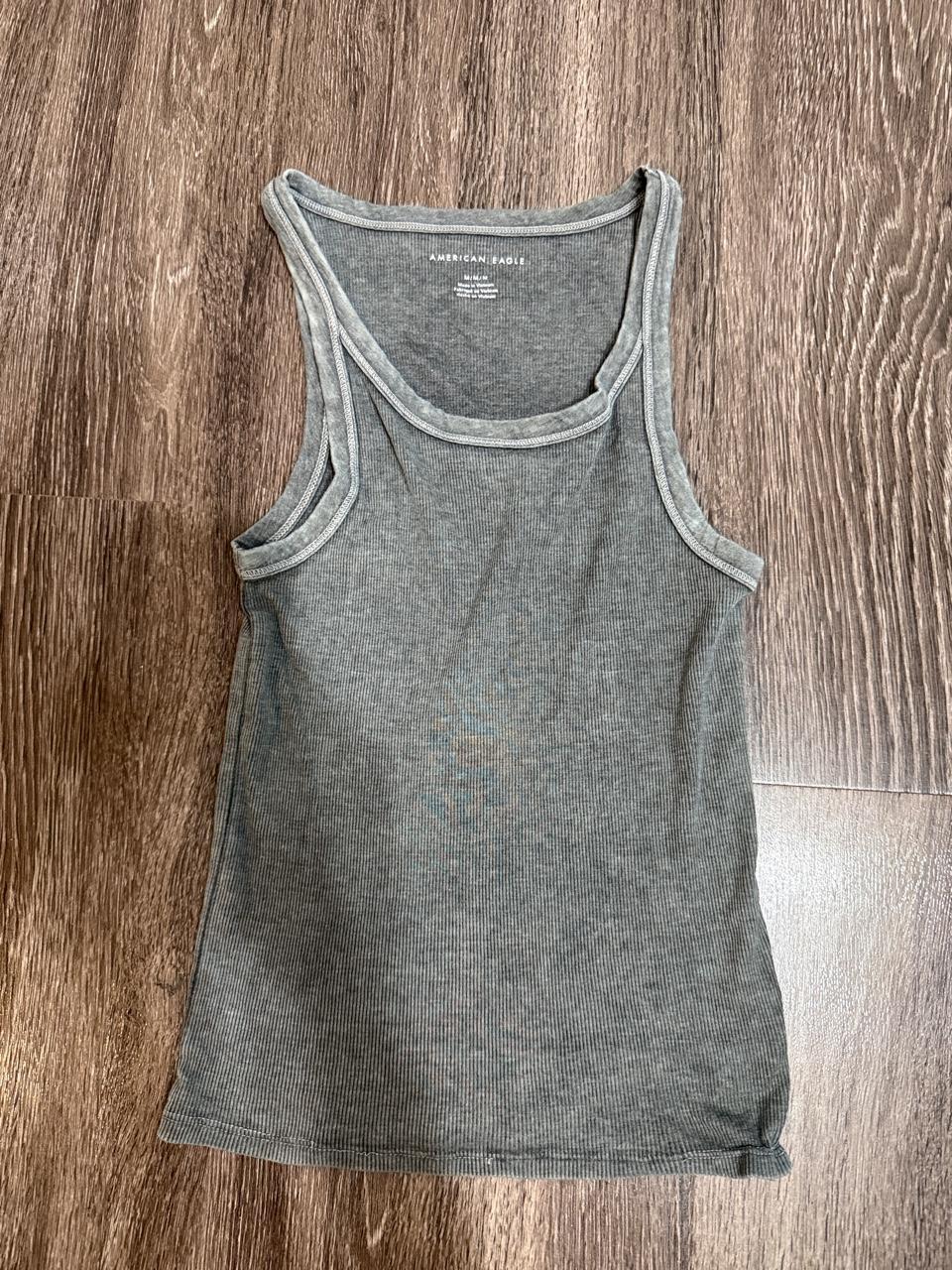 American Eagle Women's Grey and Green Vests-tanks-cami