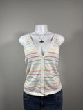 Rare Vintage DC Shoes Rainbow Stripe Knit Button Front Sweater Vest Top