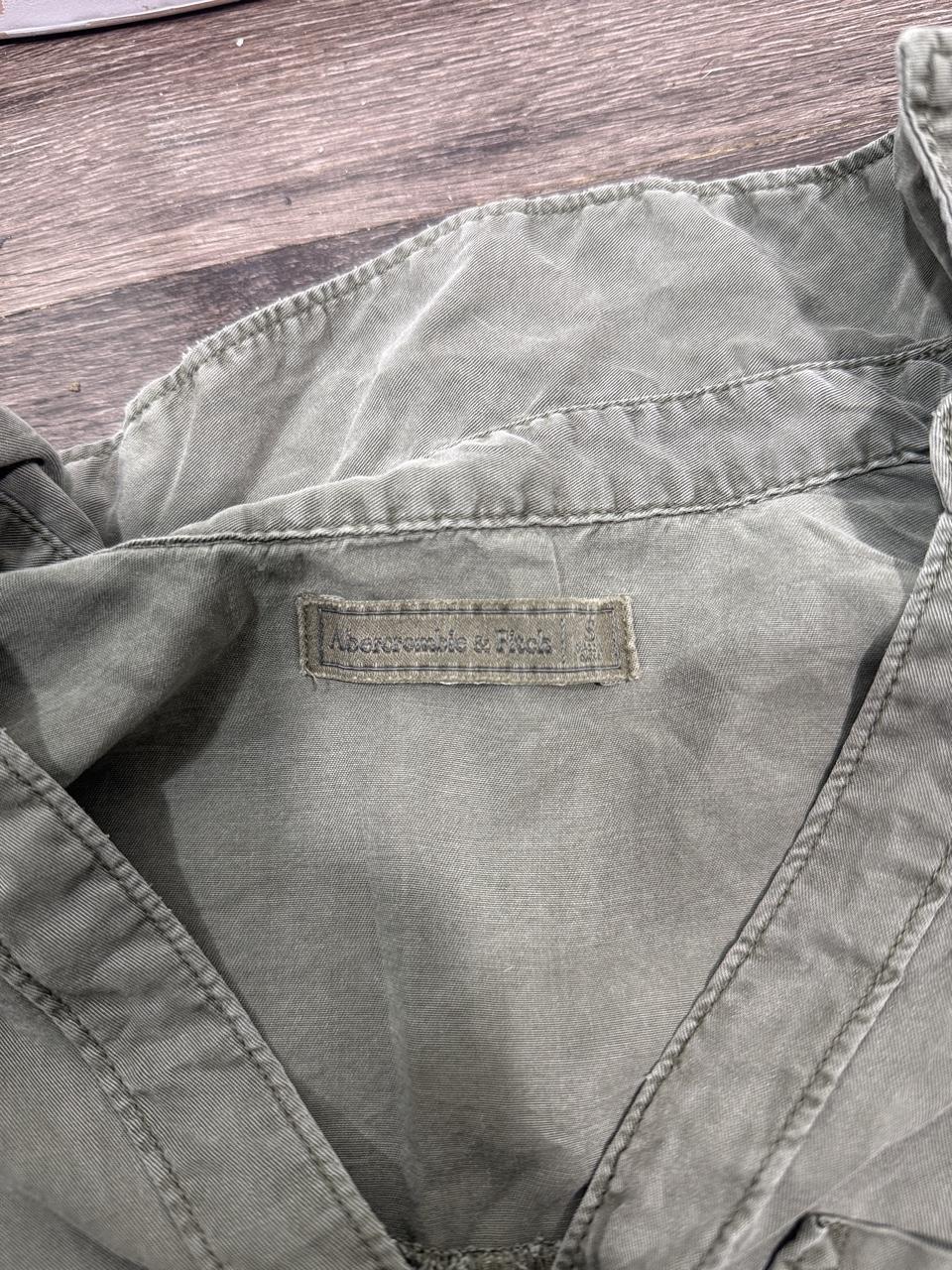 Abercrombie & Fitch Olive Button-Up Utility Shirt