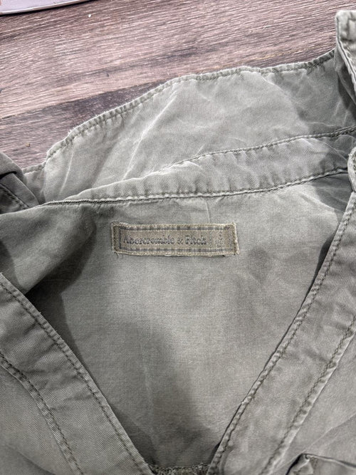 Abercrombie & Fitch Olive Button-Up Utility Shirt