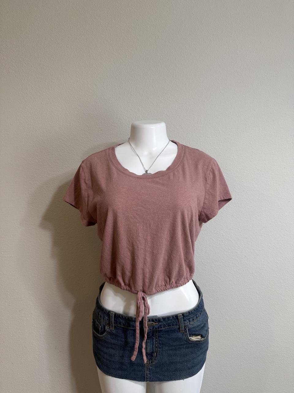 💗 Y2K Aeropostale Dusty Rose Tie Hem Crop Top 💗