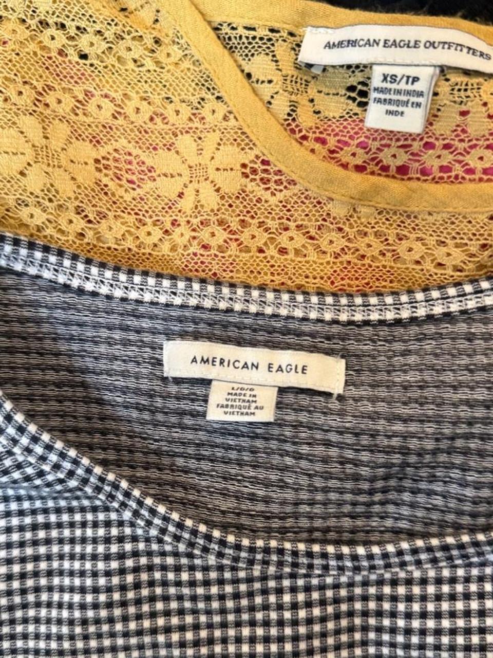 🖤 Y2K American Eagle Gingham Baby Tee 🖤