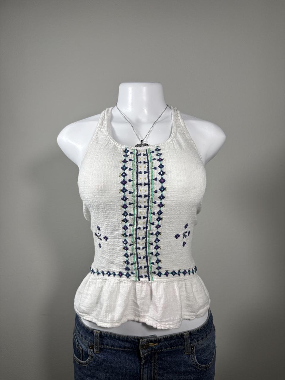 🤍 Vintage Hollister Embroidered Peplum Tank Top 🤍