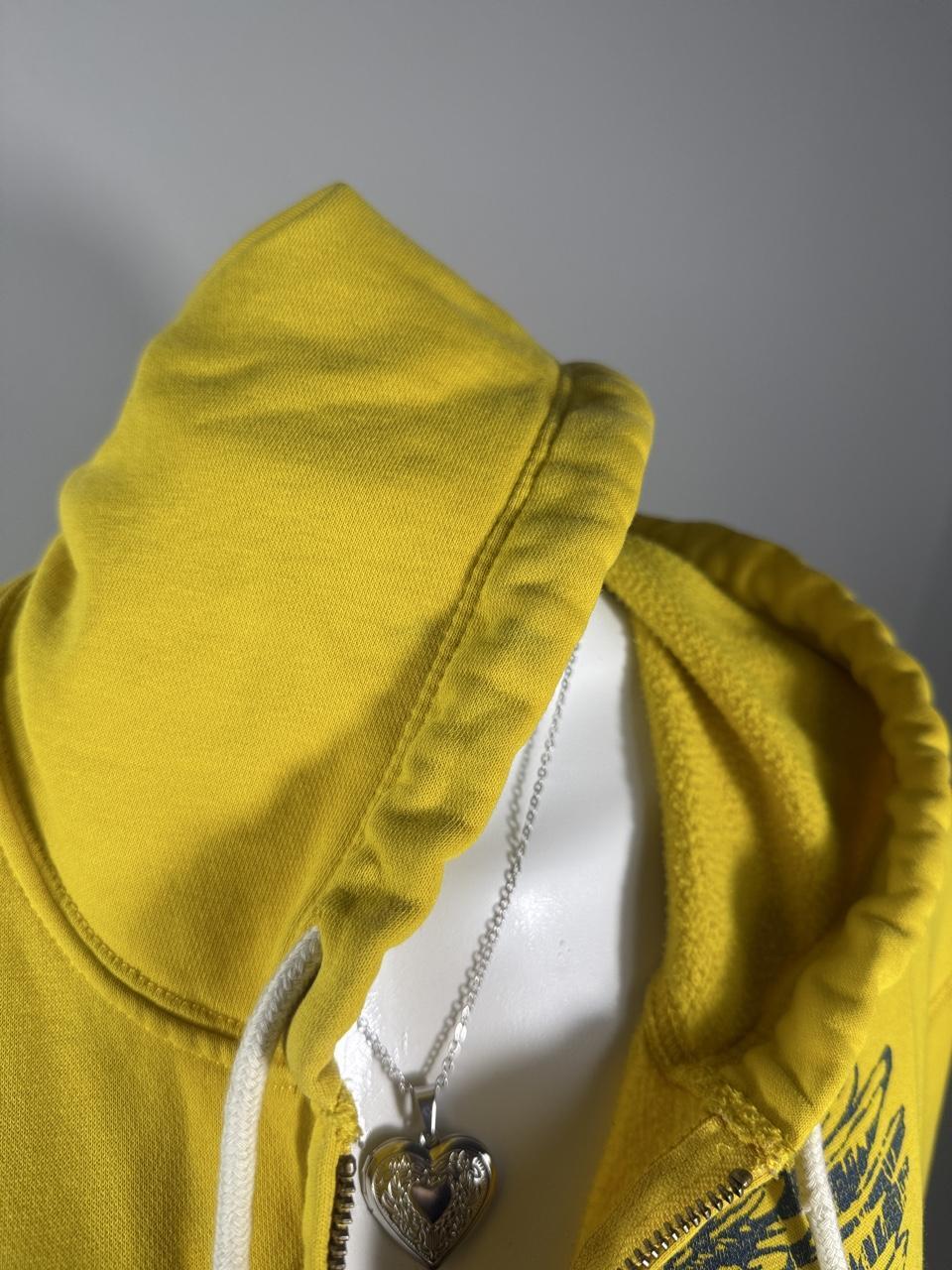 💛 Vintage American Eagle Yellow Full Zip Eagle Hoodie 💛