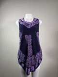 California Woman Purple Boho Handkerchief Tunic Top