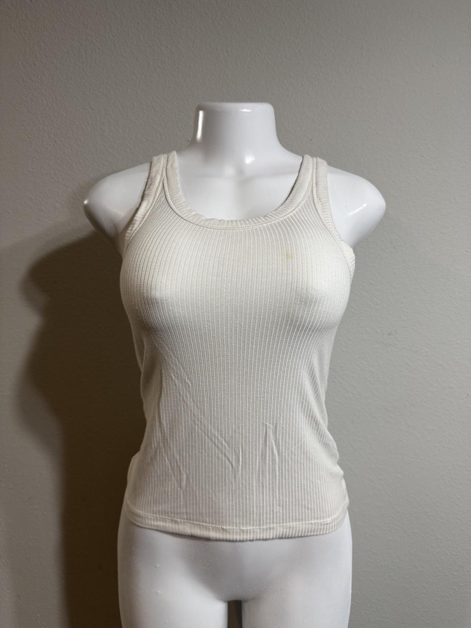 American Eagle Women's White and Cream Vests-tanks-cami
