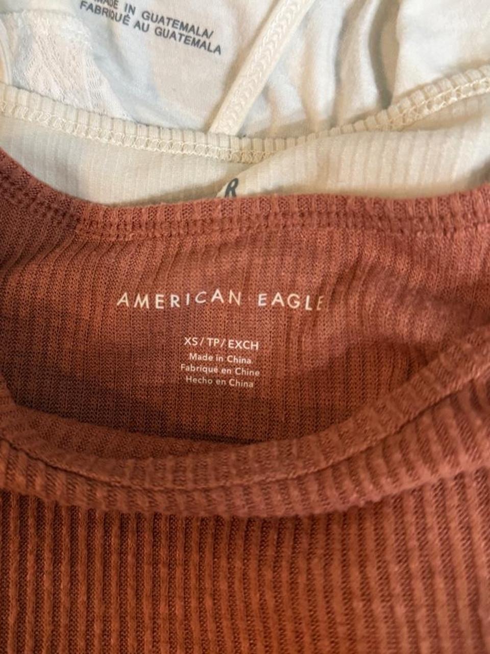 🤎 Y2K American Eagle Ribbed Baby Tee 🤎