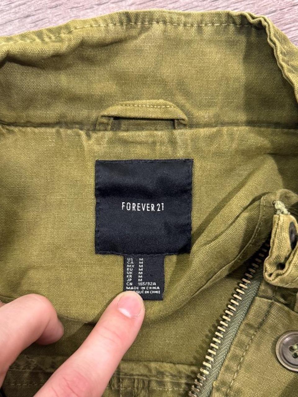 Forever 21 Olive Utility Military Jacket
