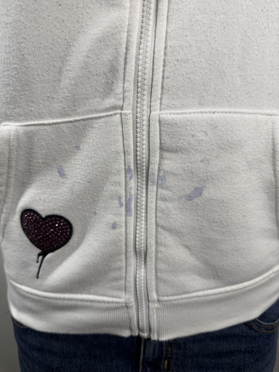 Y2K Hello Kitty x Forever 21 White Rhinestone Zip Hoodie
