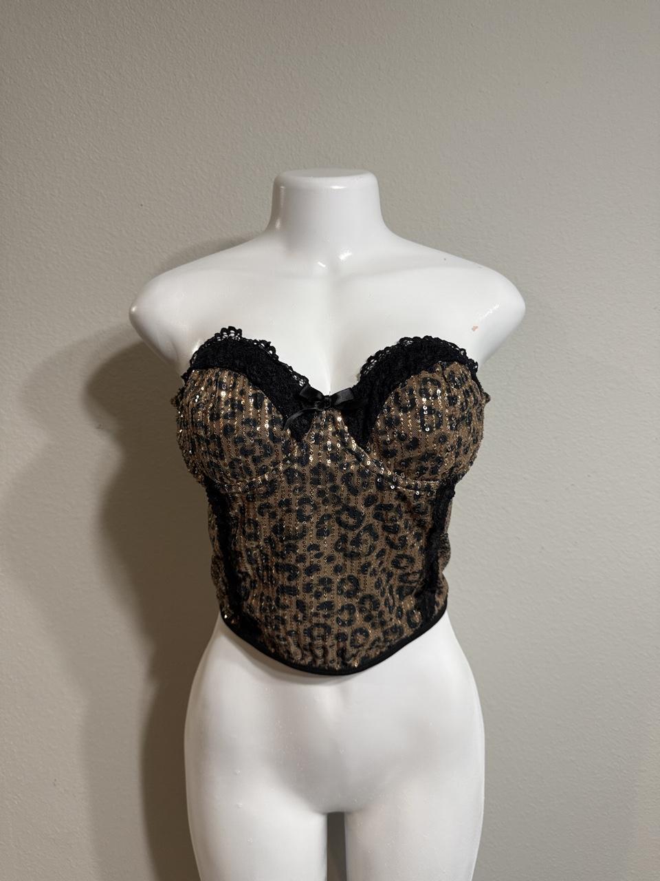 Women's Black and Multi Corset