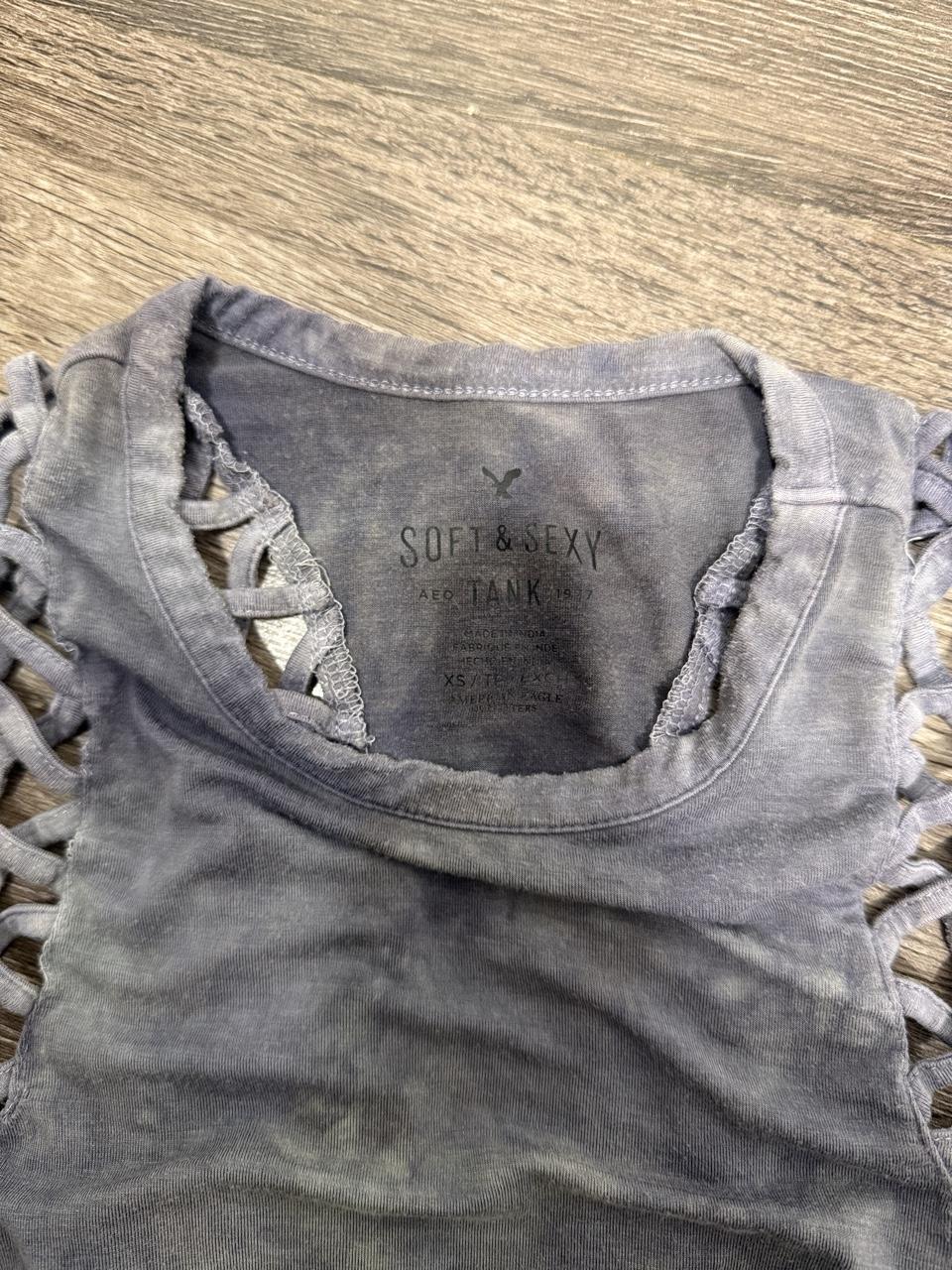 🩶 American Eagle Soft & Sexy Gray Lace-Up Tank 🩶