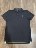 American Eagle Men's Black and Navy Polo-shirt