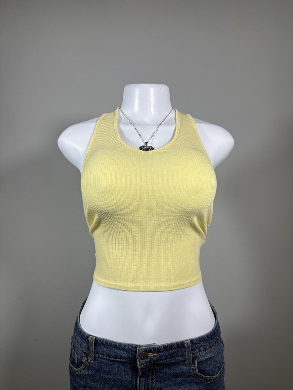 💛 American Eagle Yellow Ribbed Crop Tank Top 💛