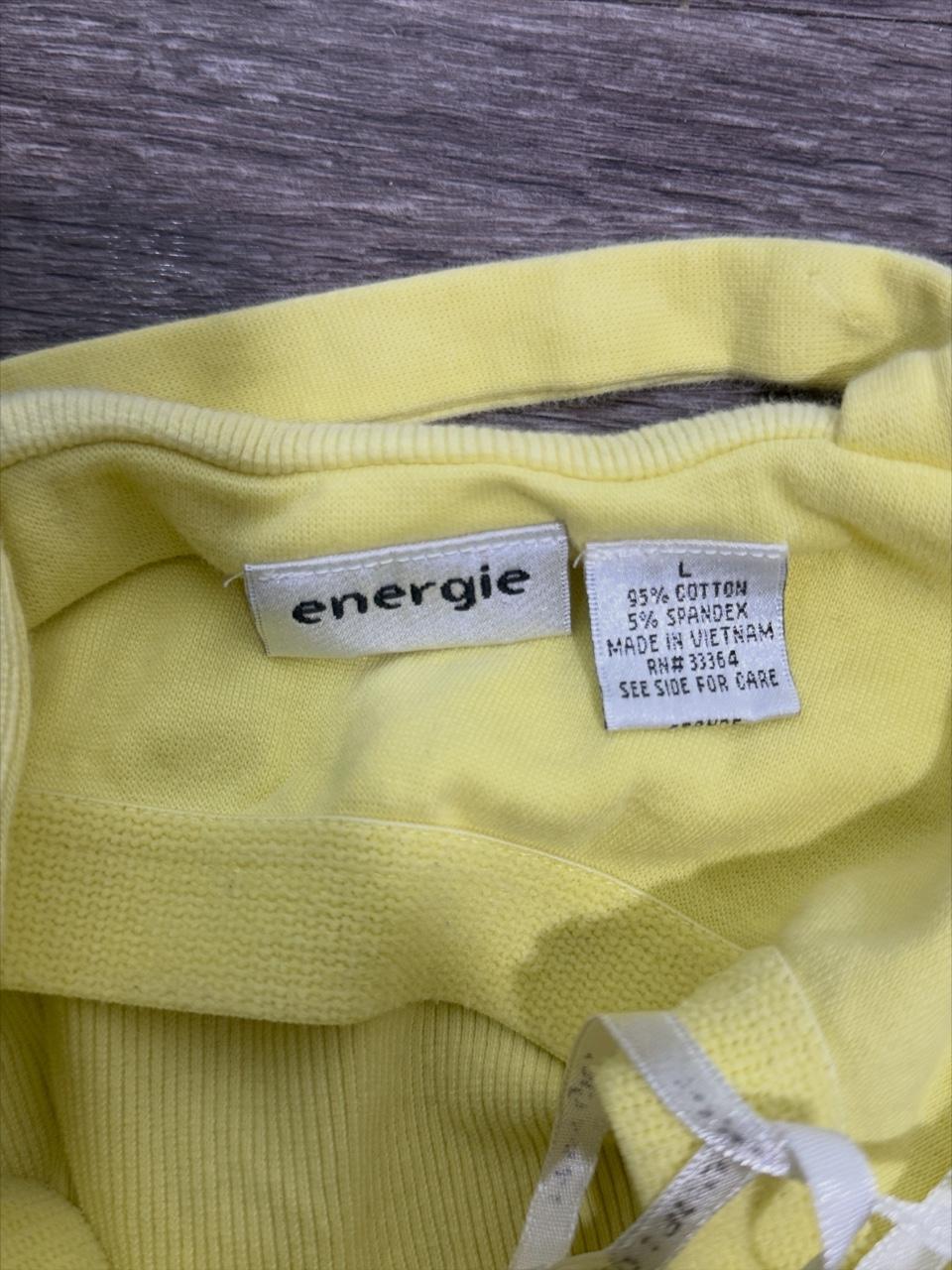 Y2K Energie Yellow Ribbed Crop Tank Top