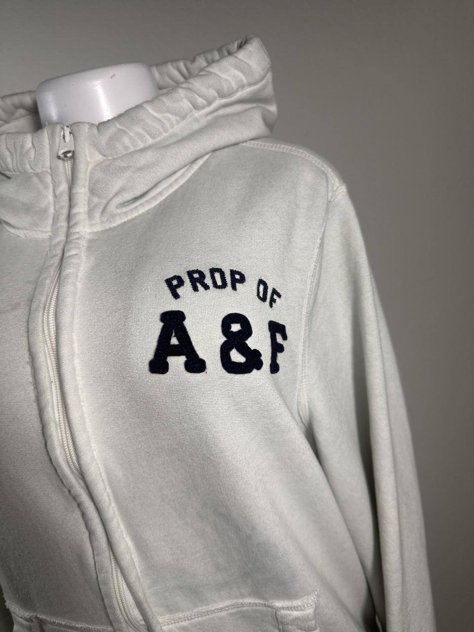 Y2K Abercrombie & Fitch White Full Zip Hoodie