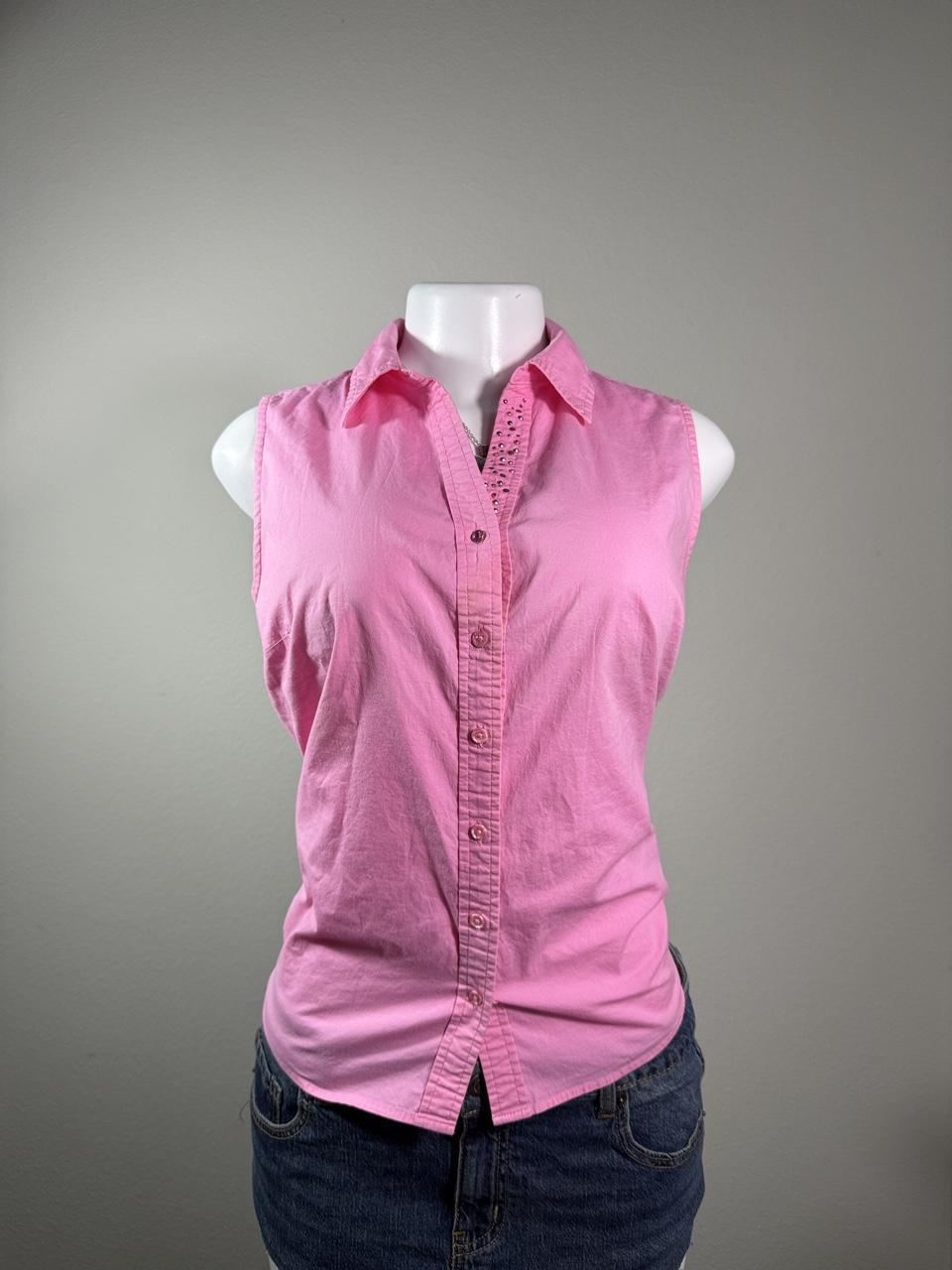 IZOD Sleeveless Button Front Top