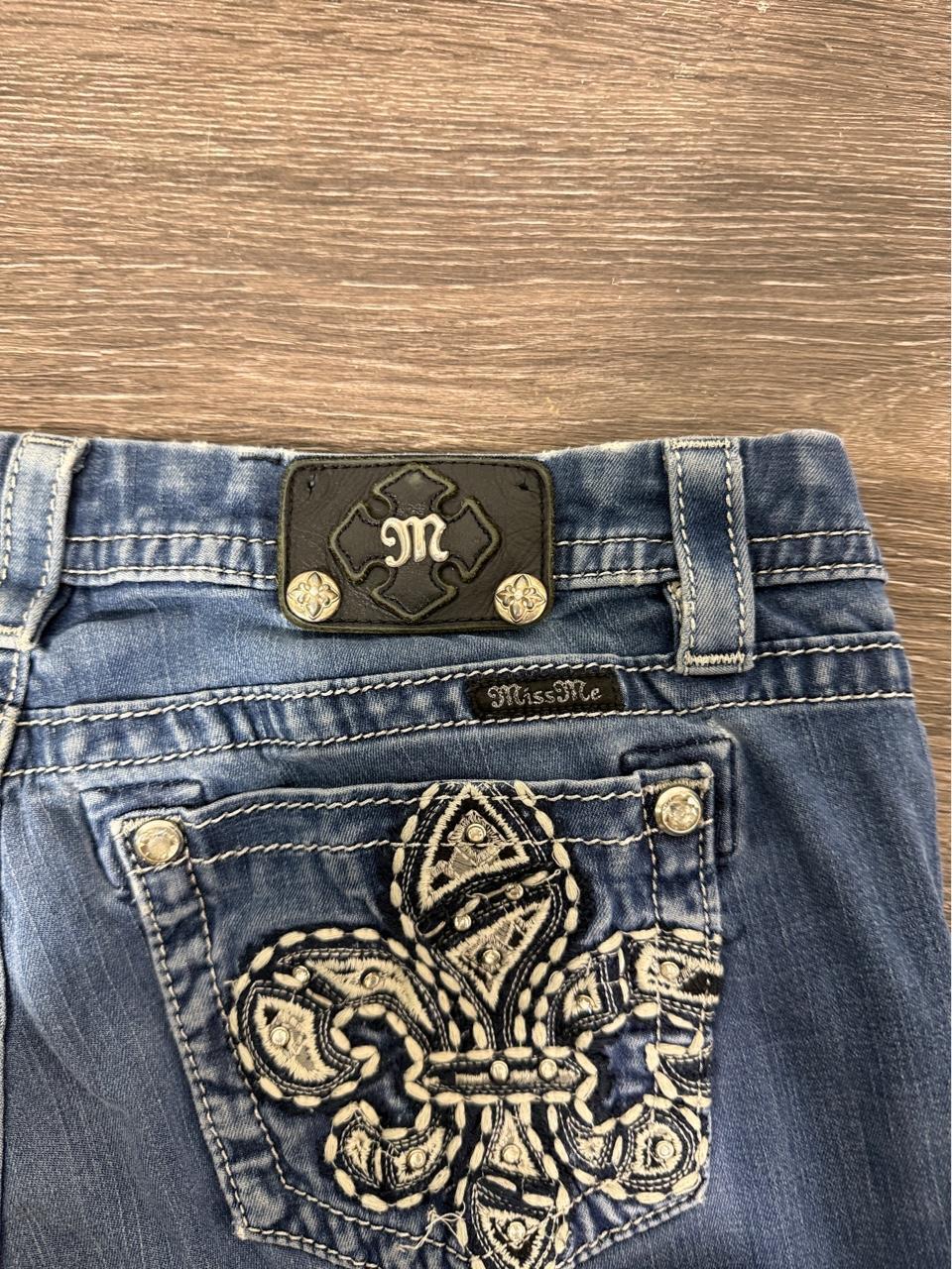 Miss Me Y2K Mid Rise Easy Skinny Embellished Pocket Jeans