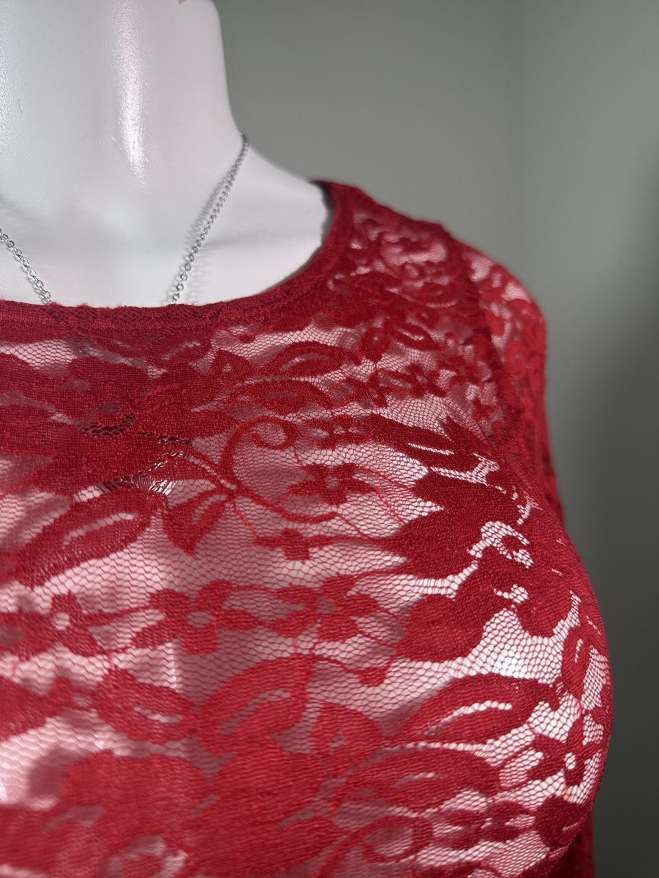 Y2K Coquette Forever 21 Sheer Lace Long Sleeve Top