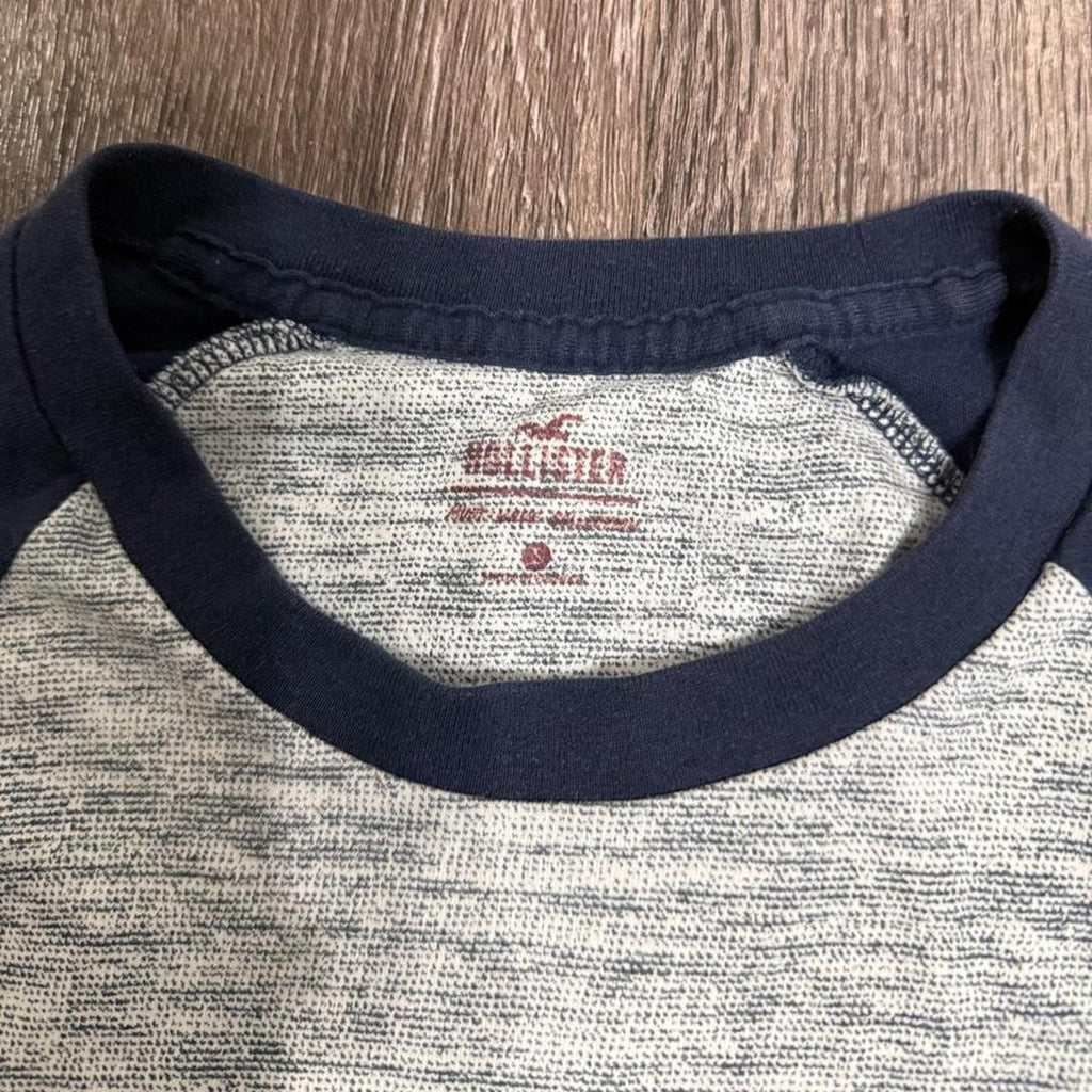 Hollister Co. Men's Grey and Blue Tshirt