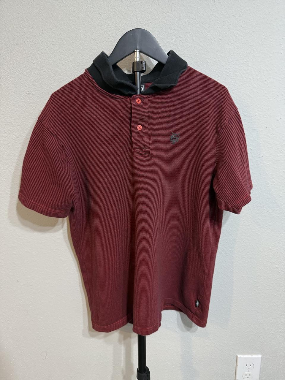 Quiksilver Men's Burgundy and Red Polo-shirt