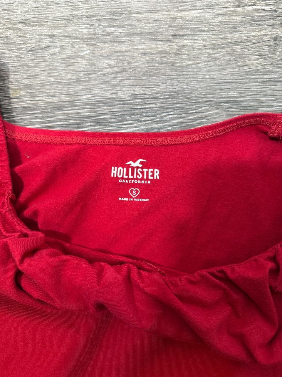 Hollister Red Puff Sleeve Babydoll Top