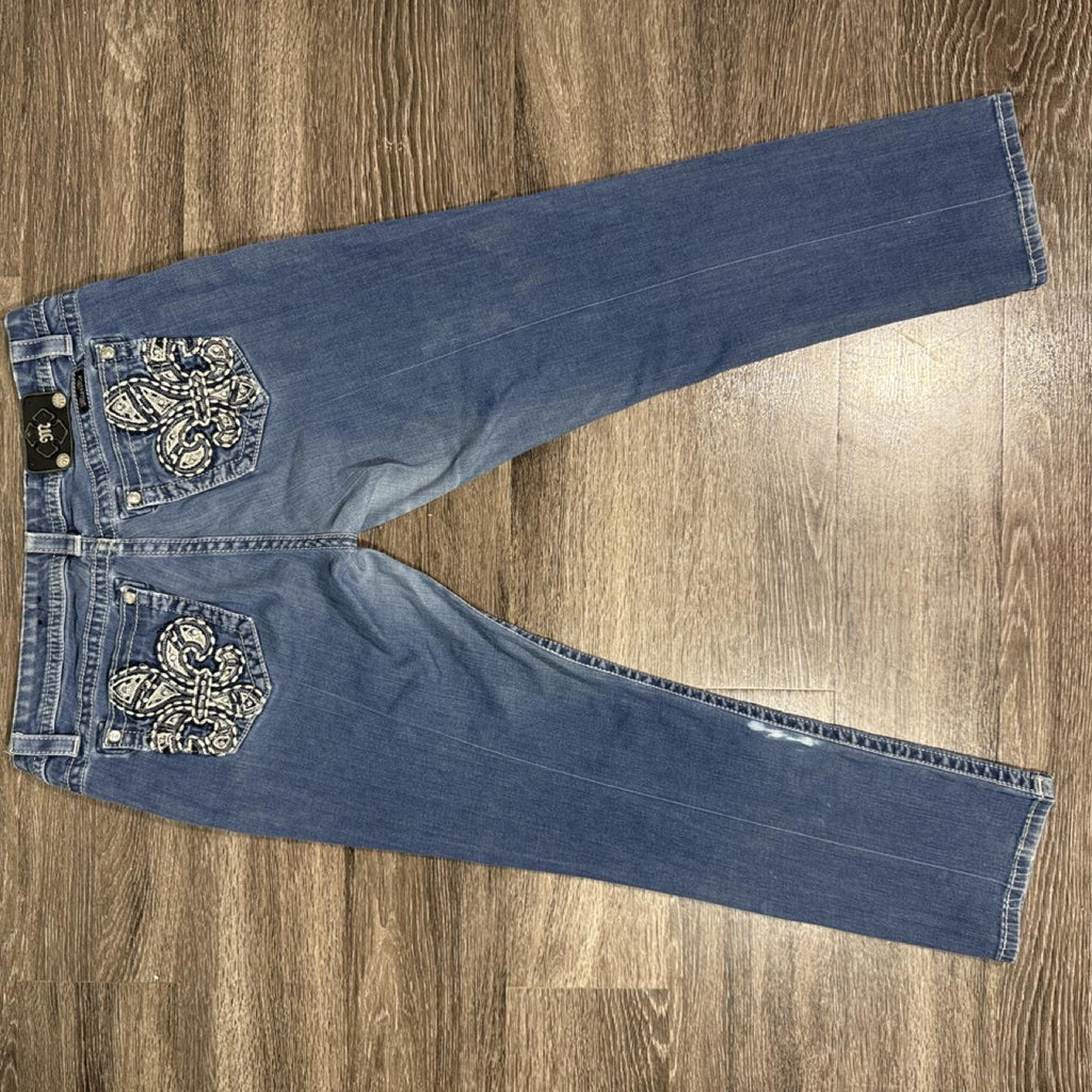 Miss Me Y2K Mid Rise Easy Skinny Embellished Pocket Jeans
