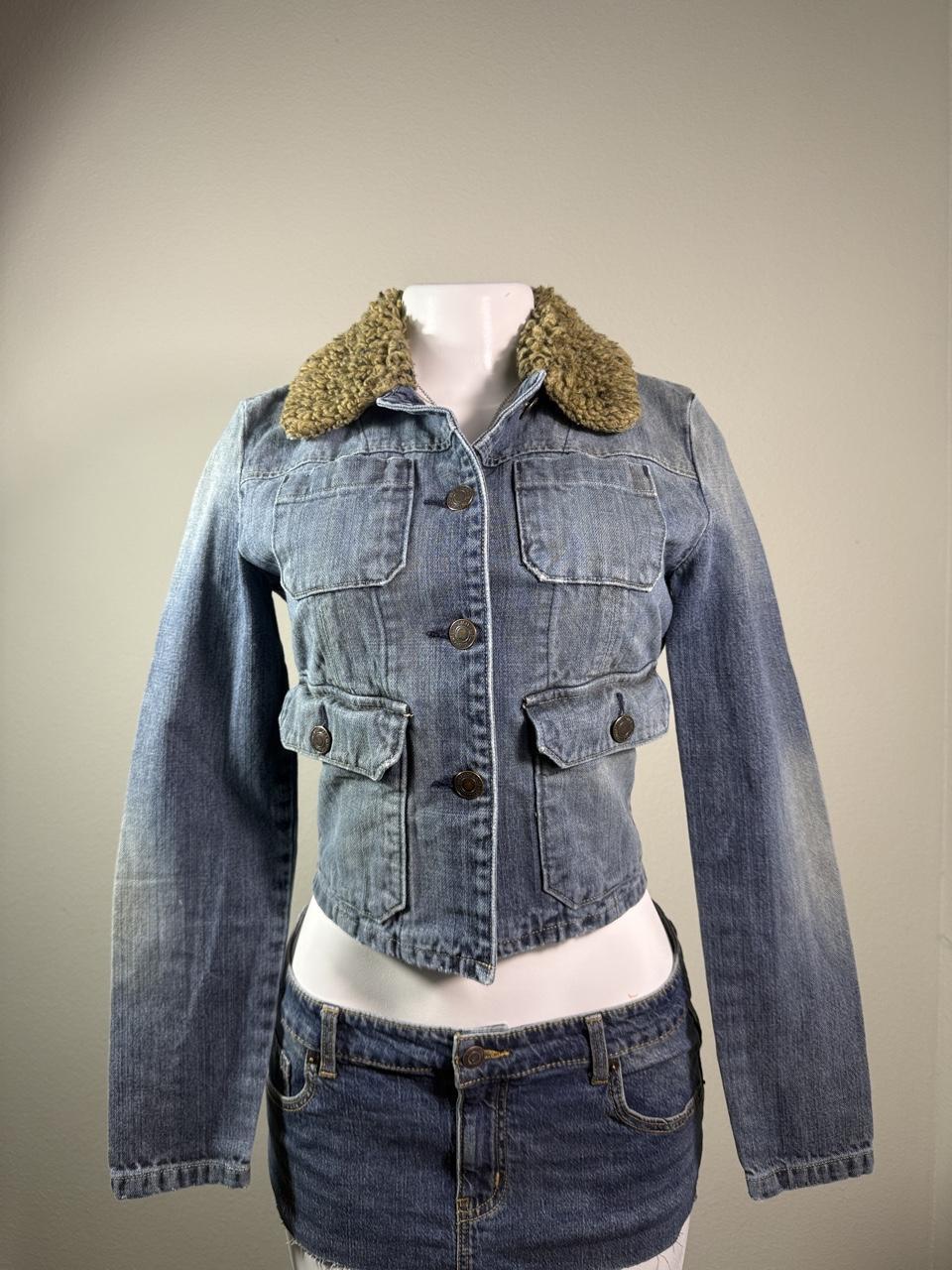 Vintage Y2K American Eagle Sherpa Denim Jacket
