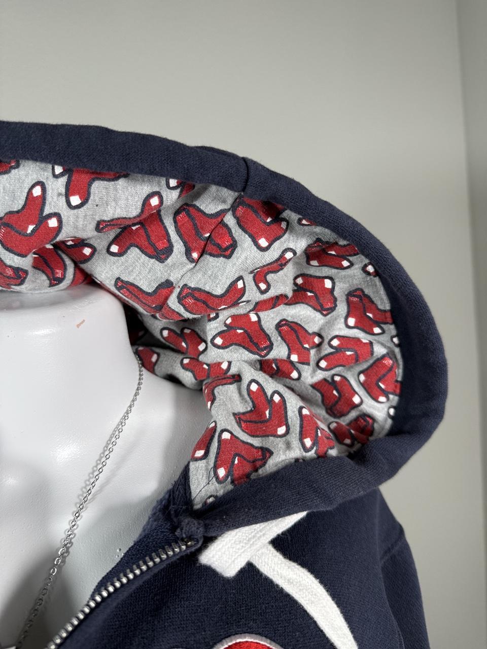 Boston Red Sox Full Zip Hoodie Embroidered Logo Hooded Sweatshirt