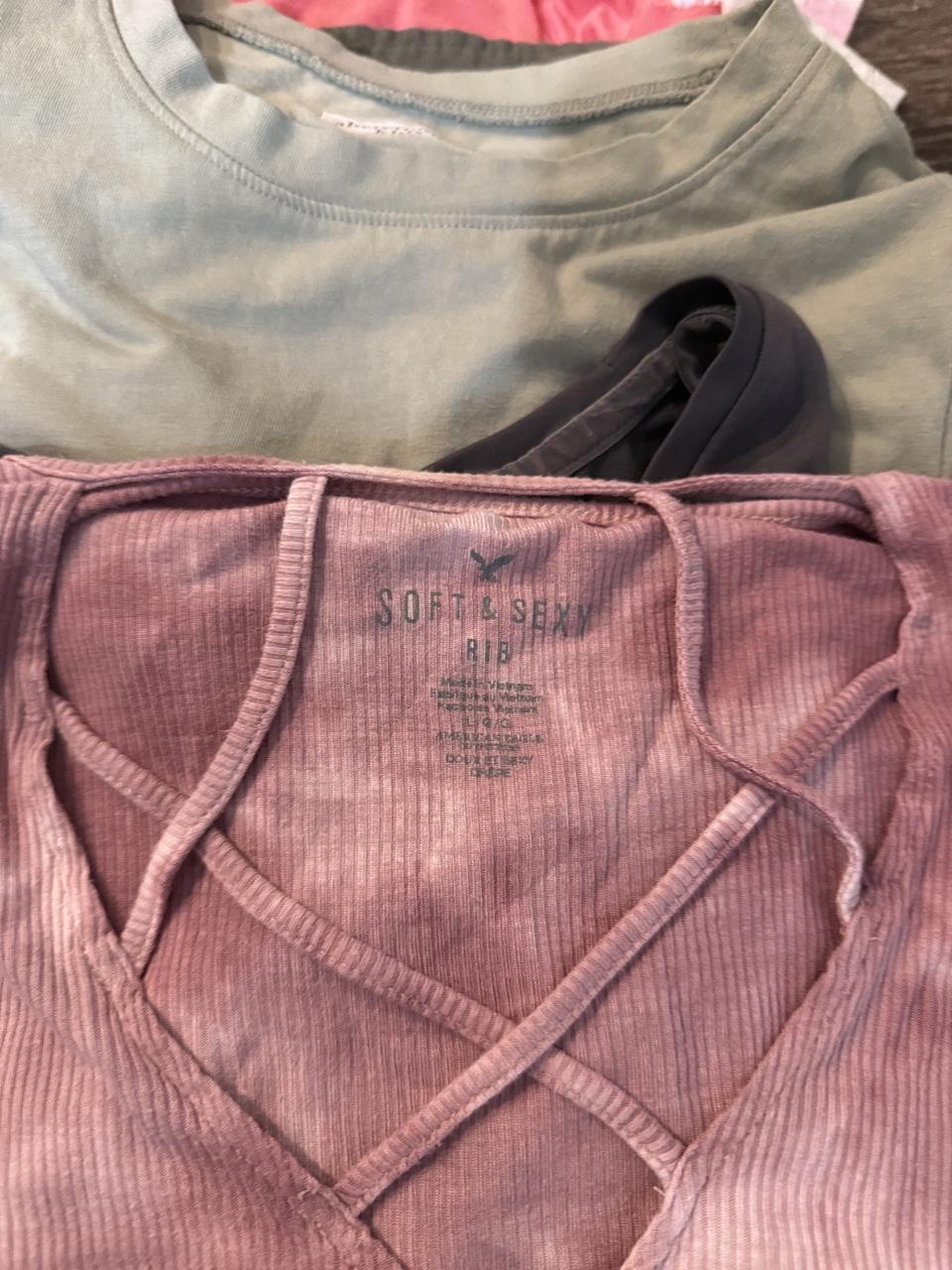 💗 American Eagle Soft & Sexy Rib Tie-Dye Crisscross Tee 💗