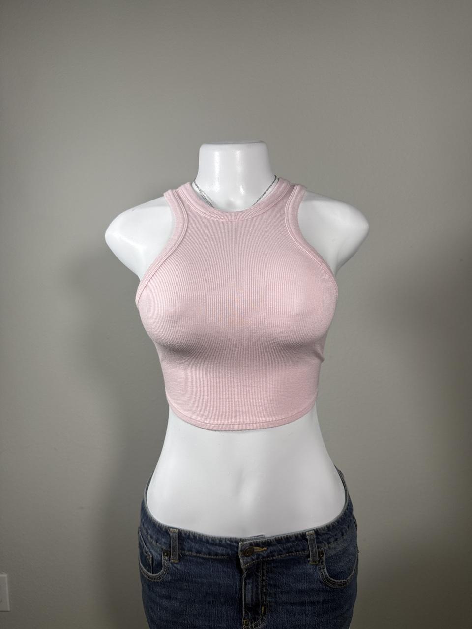 💗 Lululemon Light Pink Ribbed High Neck Crop Tank 💗