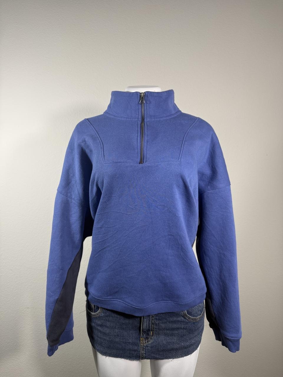 Y2K American Eagle Blue Quarter Zip Pullover Sweatshirt
