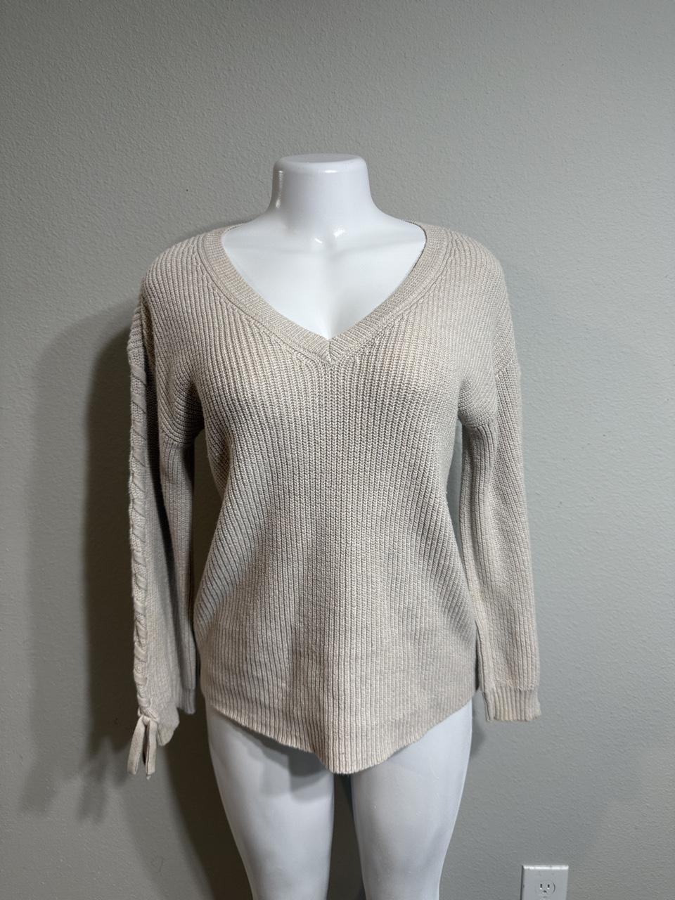 American Eagle Women's Cream and Tan Jumper