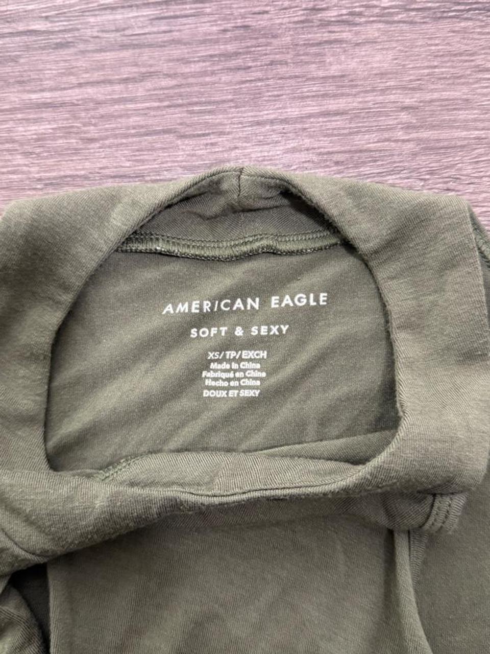 🤍 Y2K American Eagle Soft & Sexy Olive High Neck Tank Top 🤍