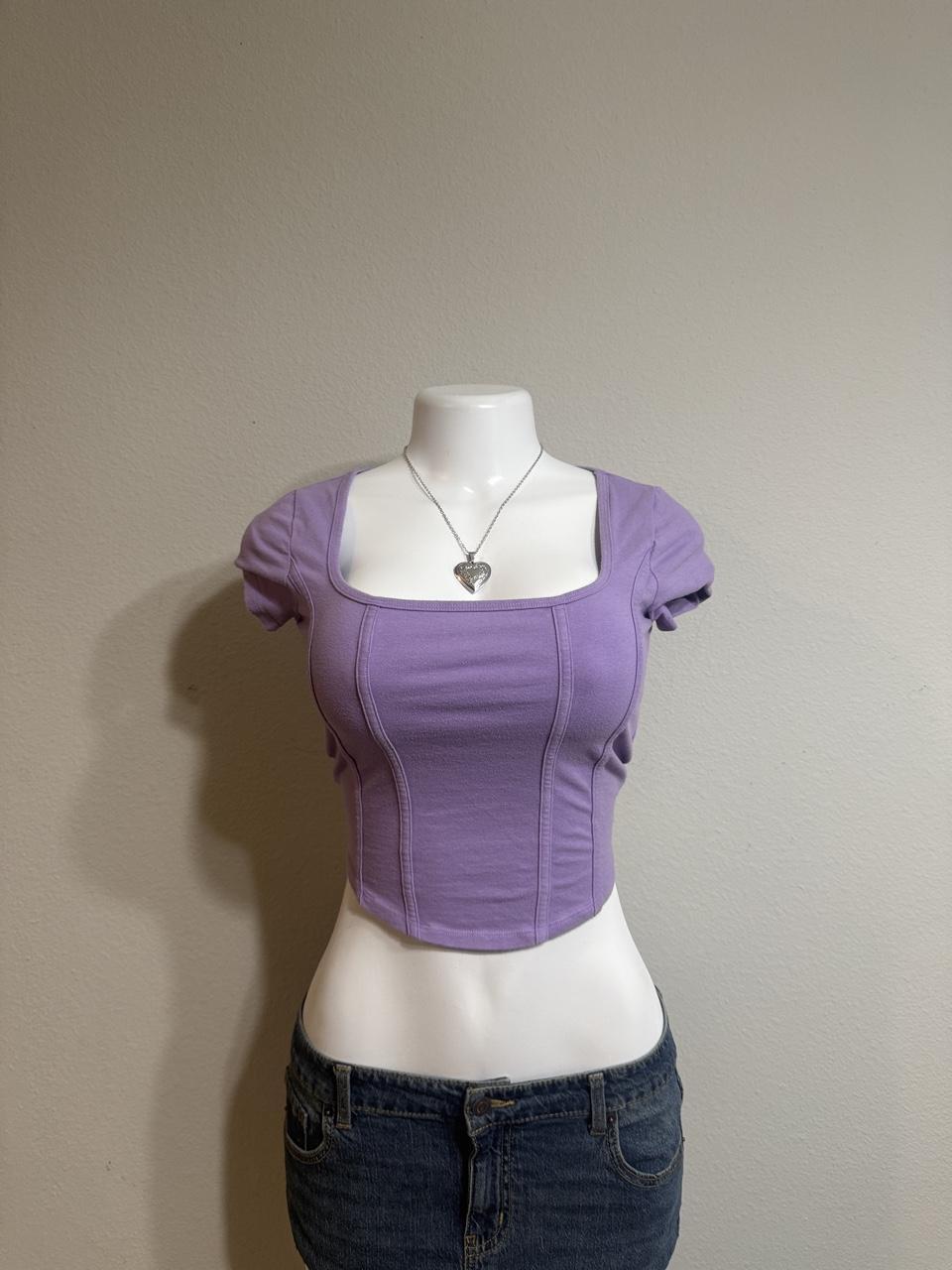 💜 Hollister Lavender Corset Baby Tee 💜