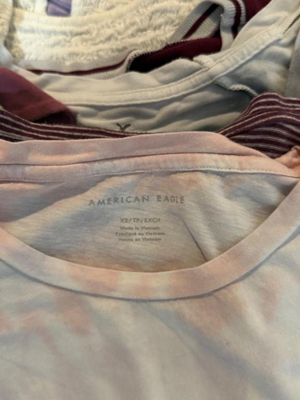 American Eagle Women's Multi and Pink Crop-top