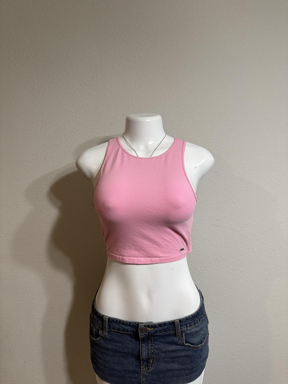 💗 Hollister Pink Open Back Tie Crop Tank Top 💗