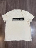 American Eagle Men's White and Cream Tshirt