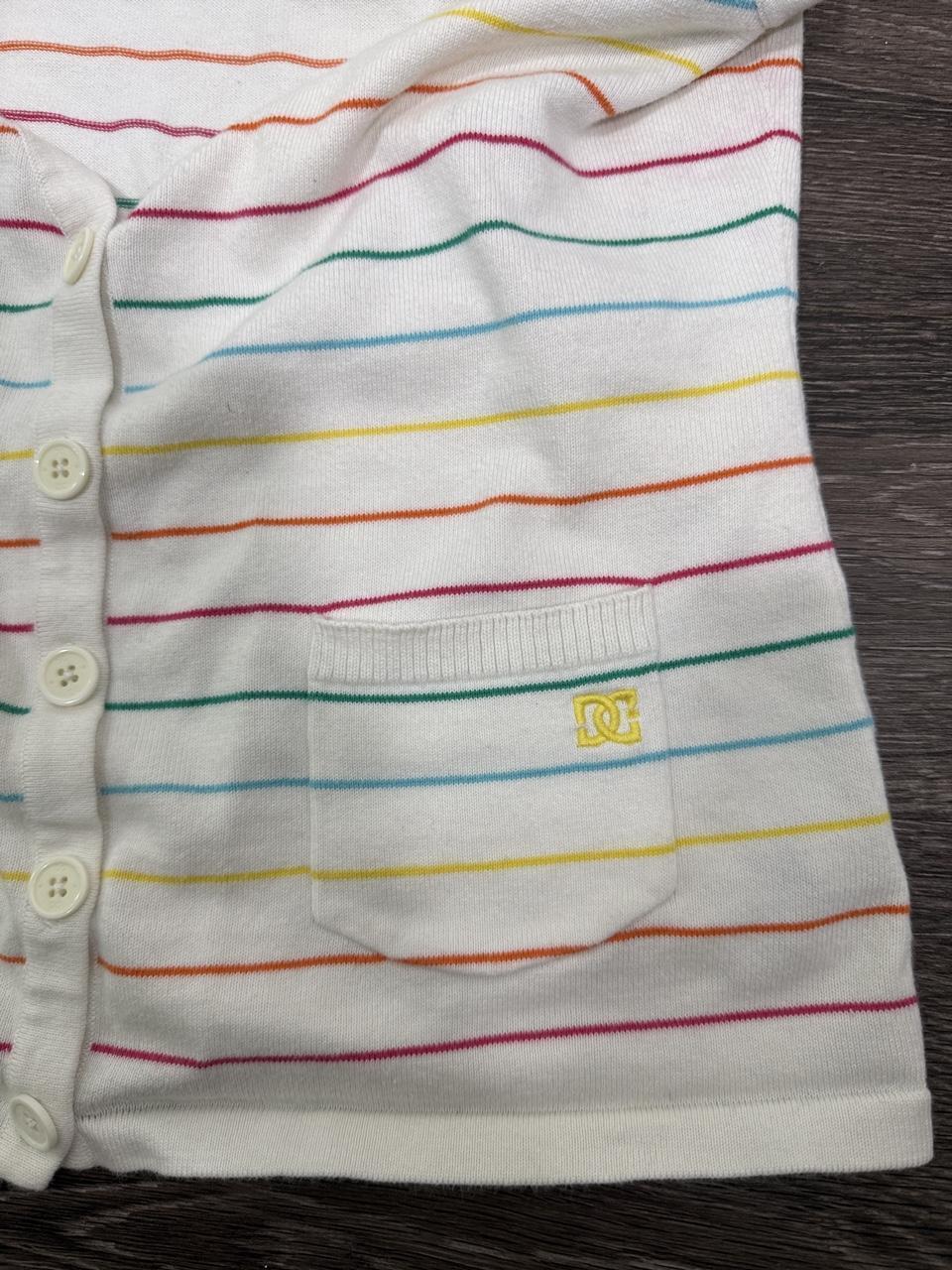 Rare Vintage DC Shoes Rainbow Stripe Knit Button Front Sweater Vest Top