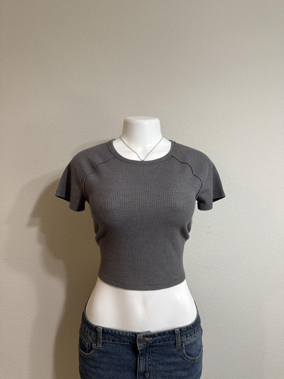🩶 American Eagle Waffle Knit Crop Tee 🩶