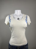 🤍 Aeropostale Embroidered Floral V-Neck Tee 🤍