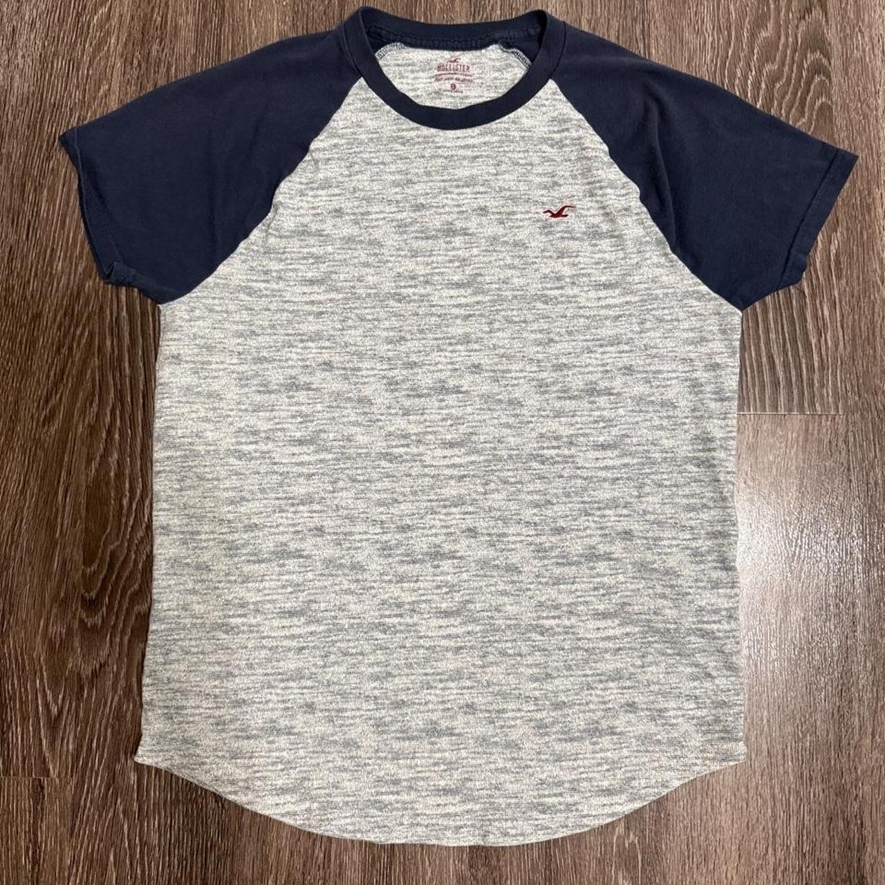 Hollister Co. Men's Grey and Blue Tshirt