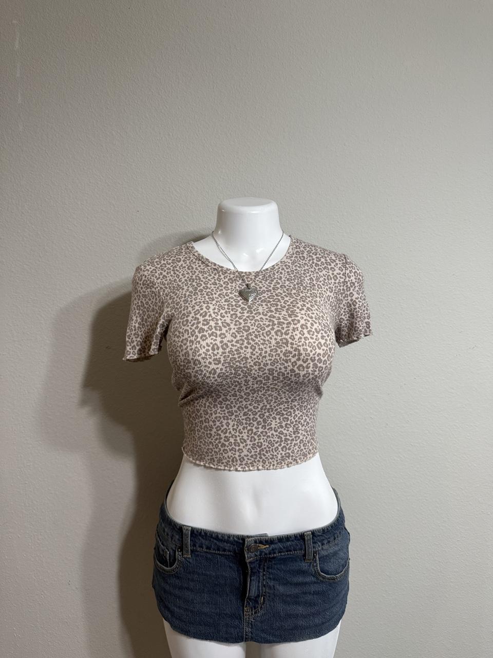 💖 Y2K American Eagle Soft & Sexy Leopard Baby Tee 💖