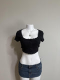 🖤 Aéropostale Lace Trim Ribbed Crop Top 🖤