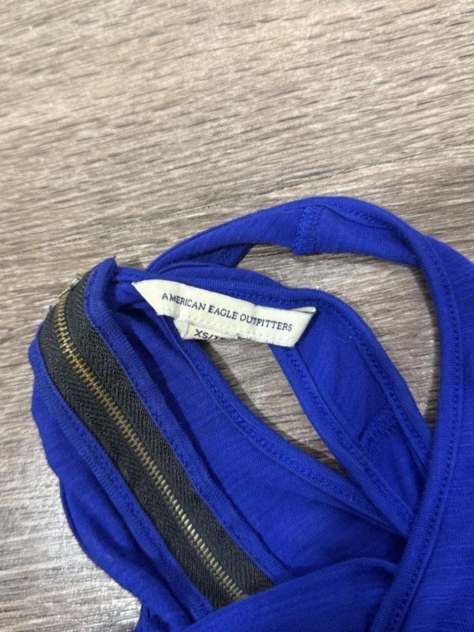 💙 Vintage American Eagle Blue Racerback Zip Tank Top 💙