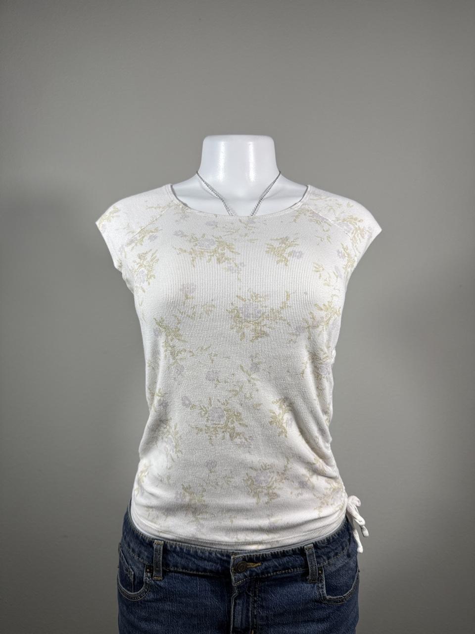 🤍 Abercrombie Kids Ivory Floral Side Tie Top 🤍
