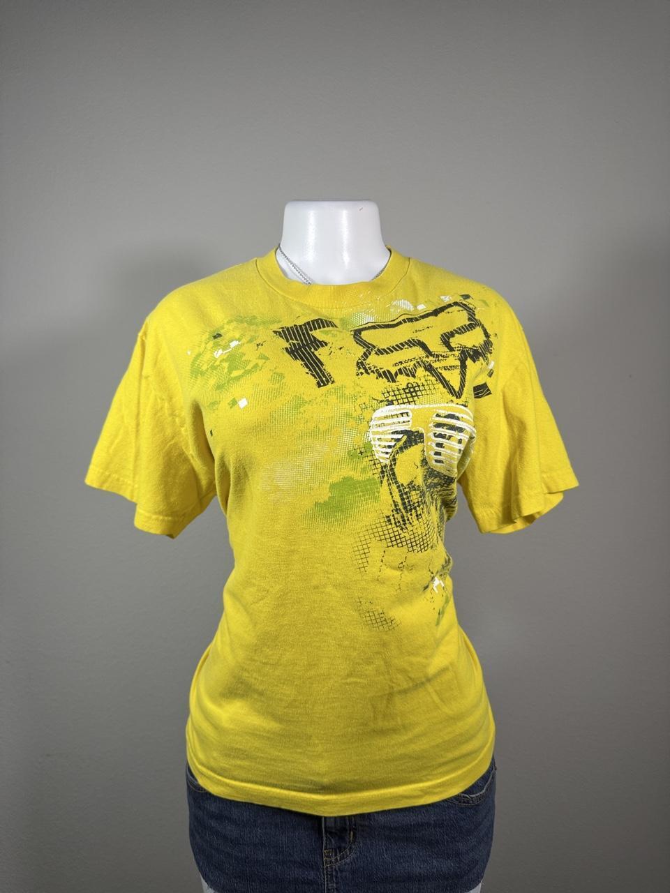 Vintage Fox Racing Yellow Graphic Moto T-Shirt