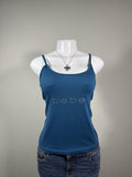 Y2K Bebe Blue Rhinestone Cami Tank Top