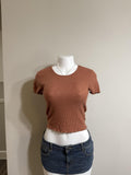 🤎 Y2K American Eagle Ribbed Baby Tee 🤎